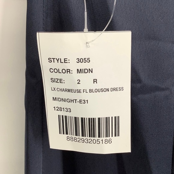 NEW! Dessy Collection Sz 2 Charmeuse Trumpet Gown Midnight Dress $242 msrp I24-6 - Picture 10 of 10